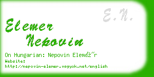 elemer nepovin business card